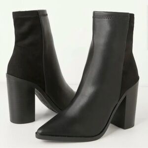 NEW Lulu’s “Essex” Vegan Leather Mid Calf Boot in Black Size 11